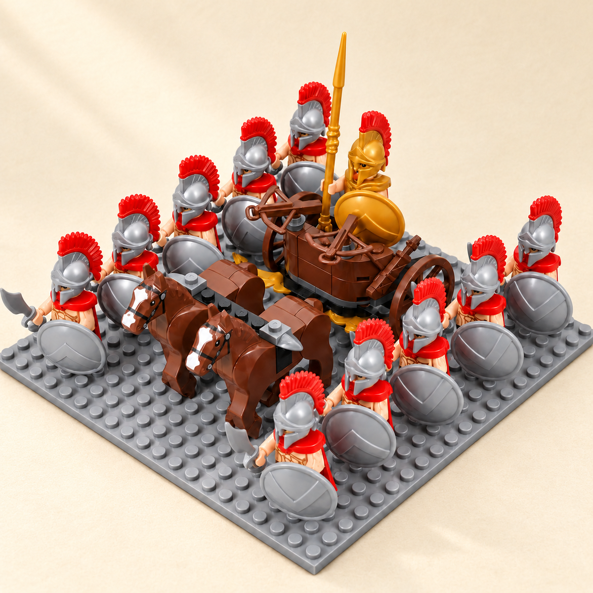 Building Sets & Bricks — Roman chariot scene on ivory paper