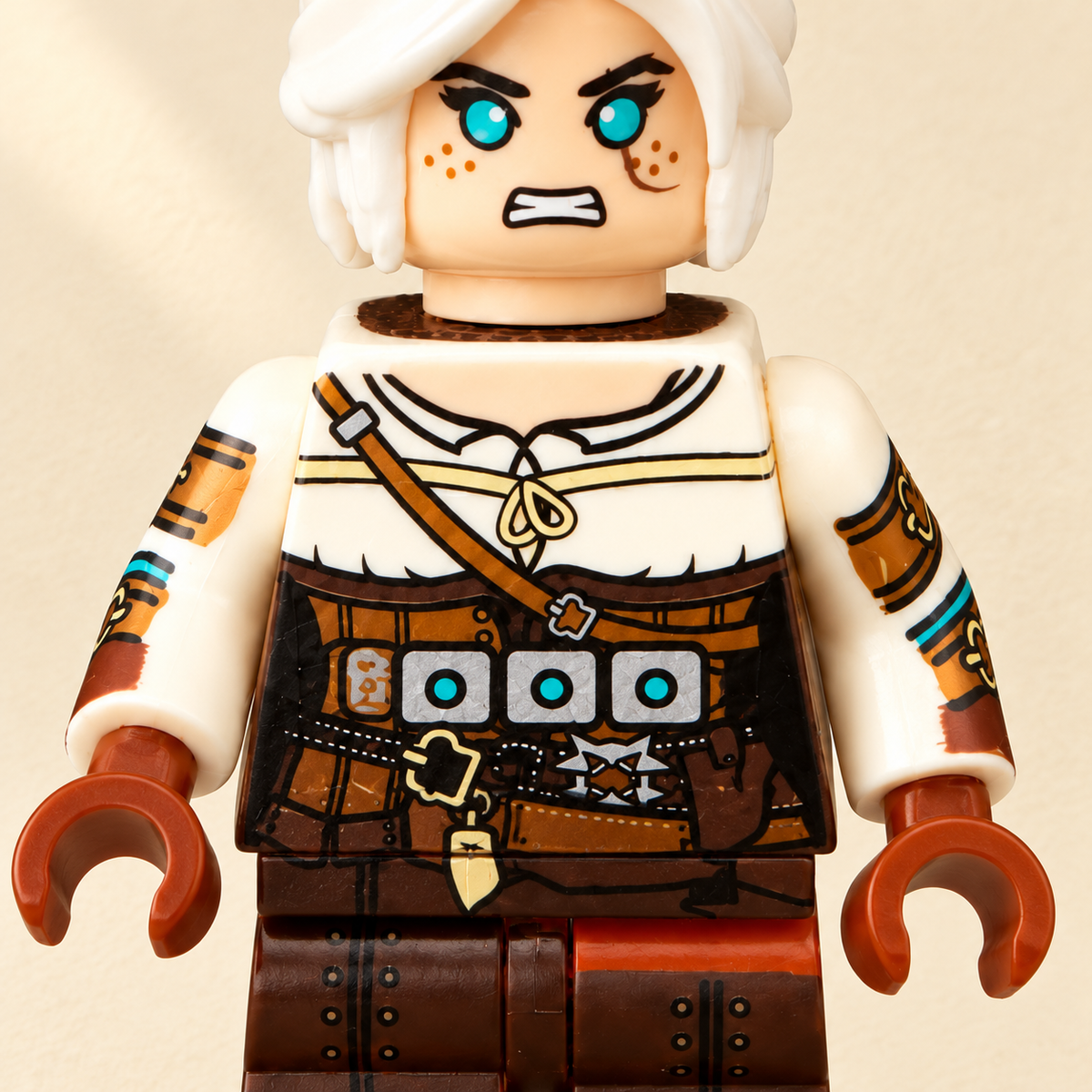 Ivory tunic printing — Ivory Outfit Swordfighter MOC Minifigure