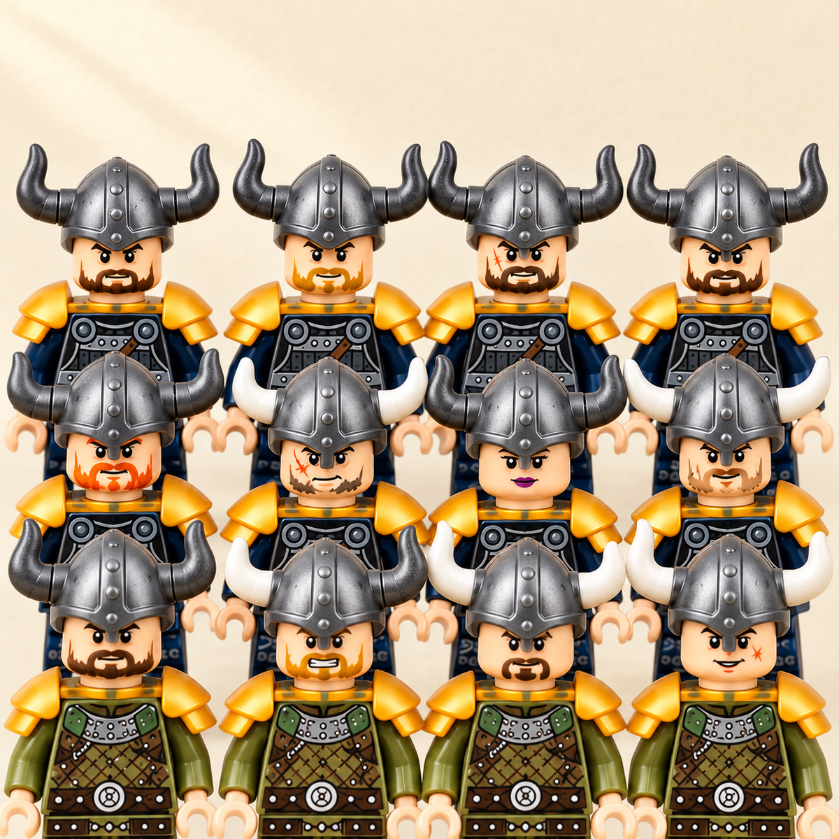 Different printed faces — Pirate Raider MOC Minifigure Set — 24 Figures