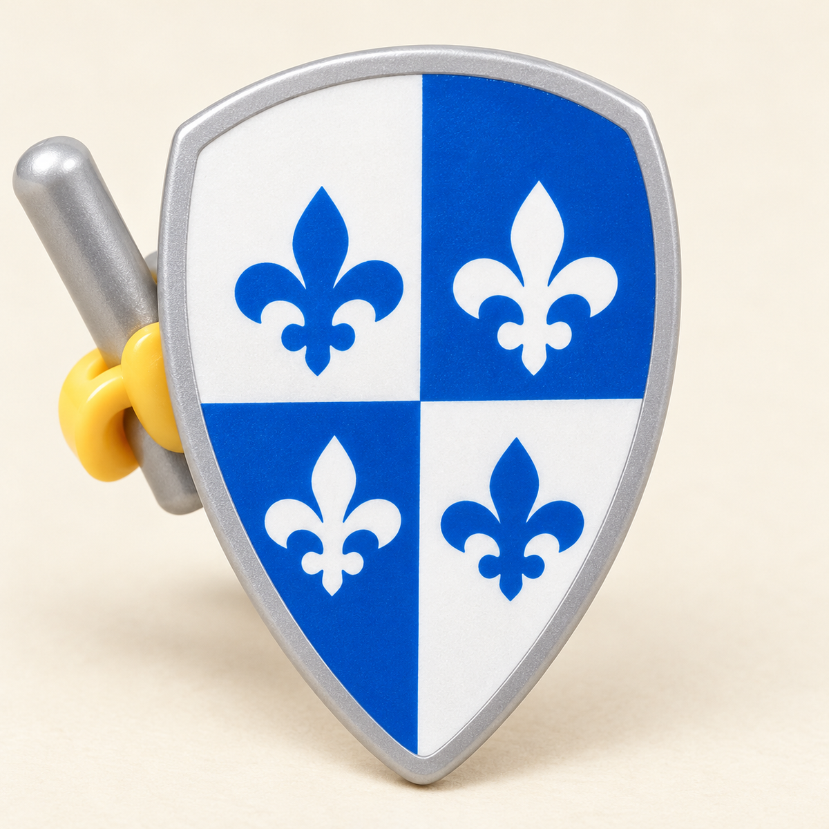 Blue and white fleur-de-lis shields — Medieval Soldier MOC Minifigure Set — 24 Figures