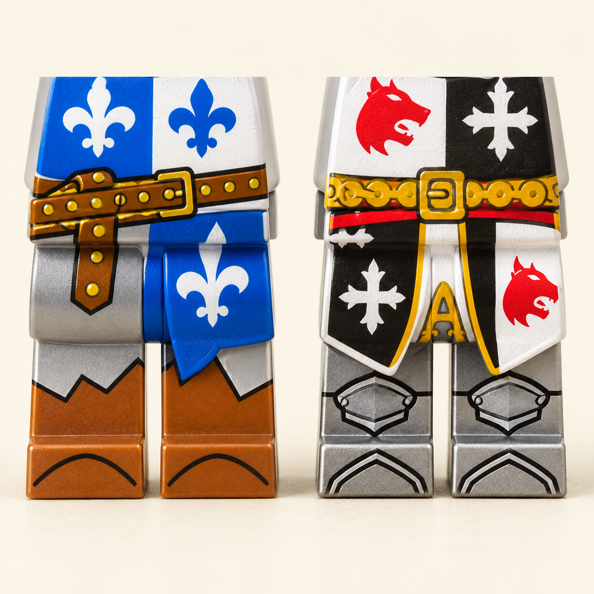 Printed legs and belts — Medieval Soldier MOC Minifigure Set — 24 Figures