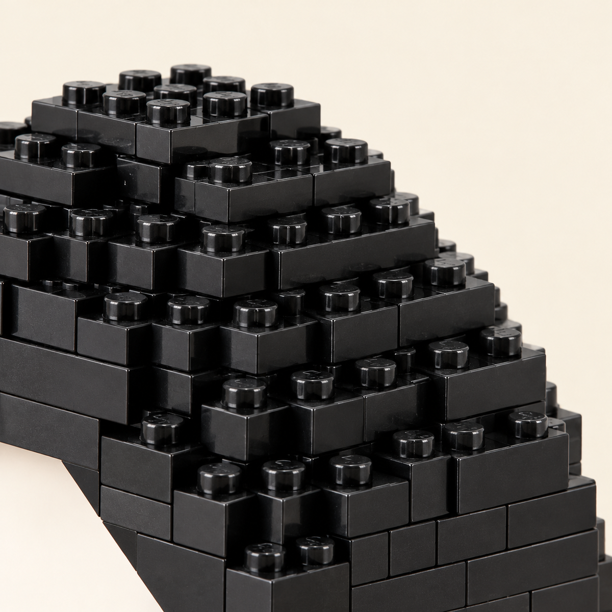 Stepped black hood crown — Hooded Reaper Halloween MOC Display Model