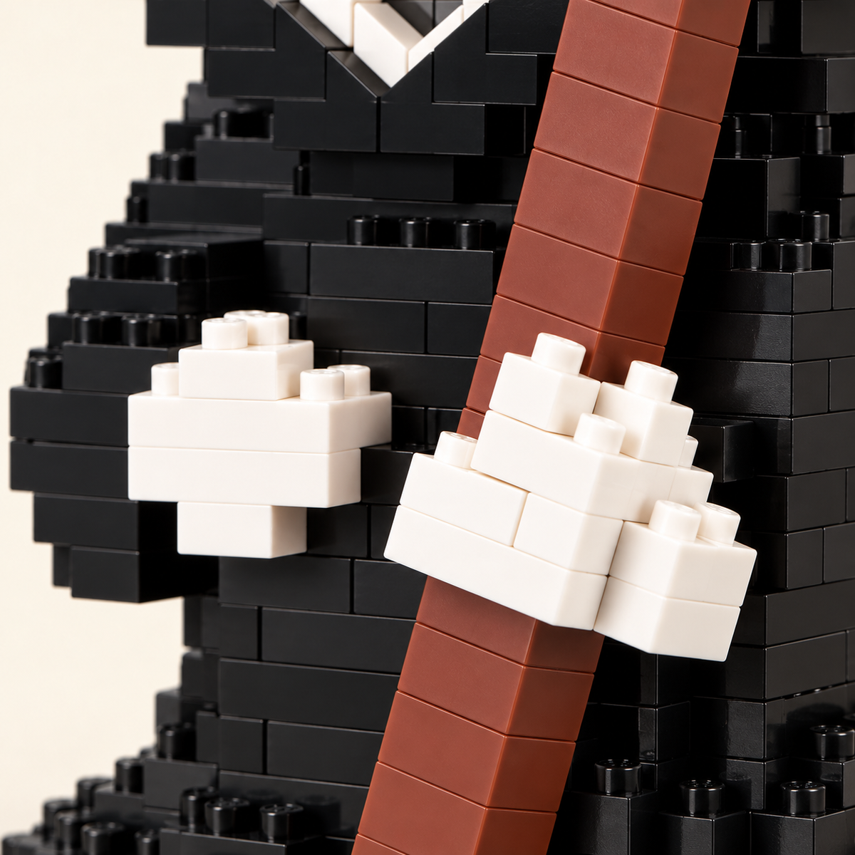 White brick-built hands — Hooded Reaper Halloween MOC Display Model