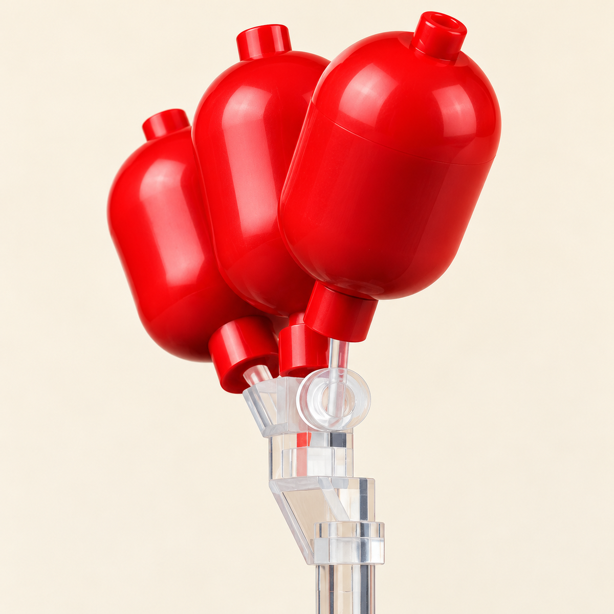 Red balloon cluster — Halloween Clown MOC Display Model with Red Balloons