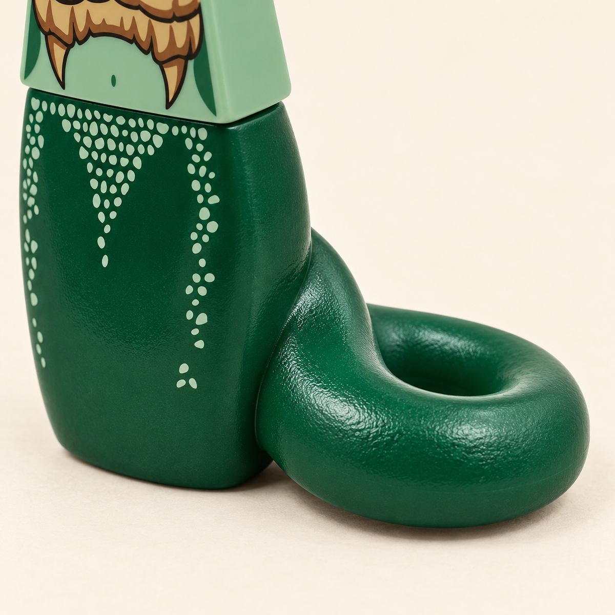 Curled serpent-tail shape — Green Snake-Haired Gorgon MOC Minifigure