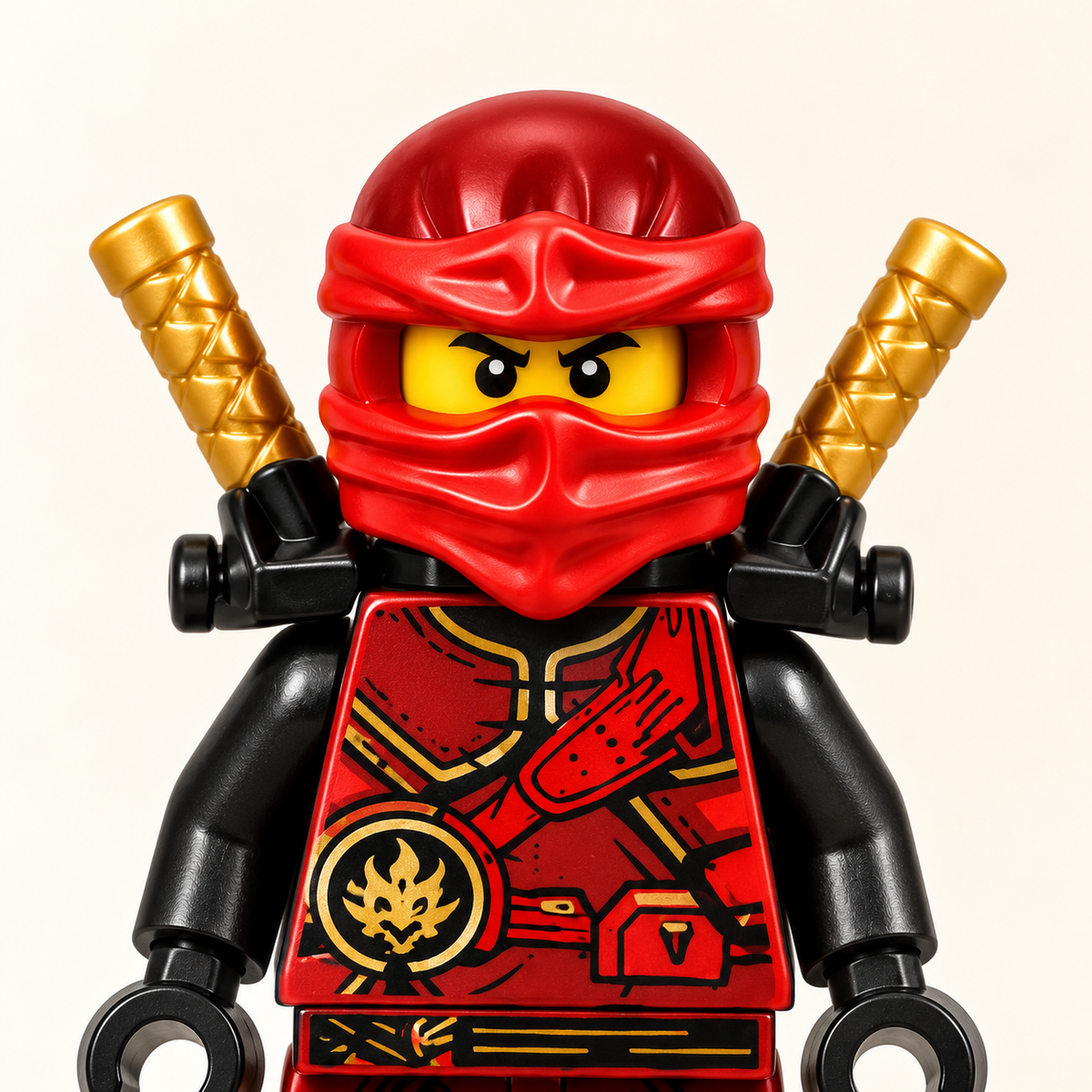Red and black warrior print — Ninja Warriors & Master MOC Minifigure Set — 7 Figures