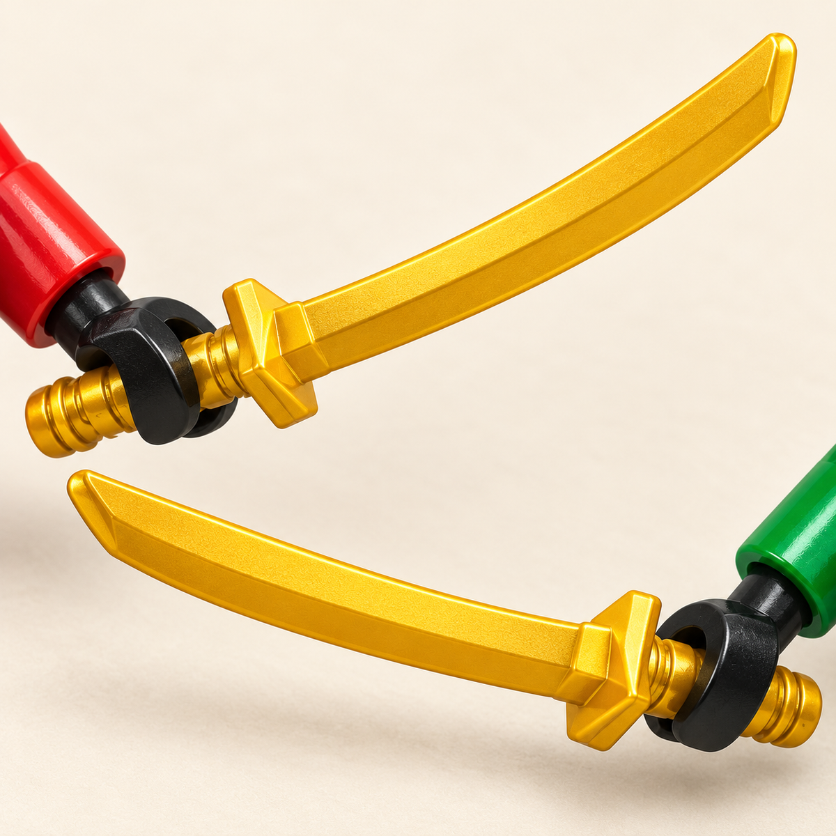 Gold-colored miniature blades — Masked Ninja Warrior MOC Minifigure Set — 6 Figures