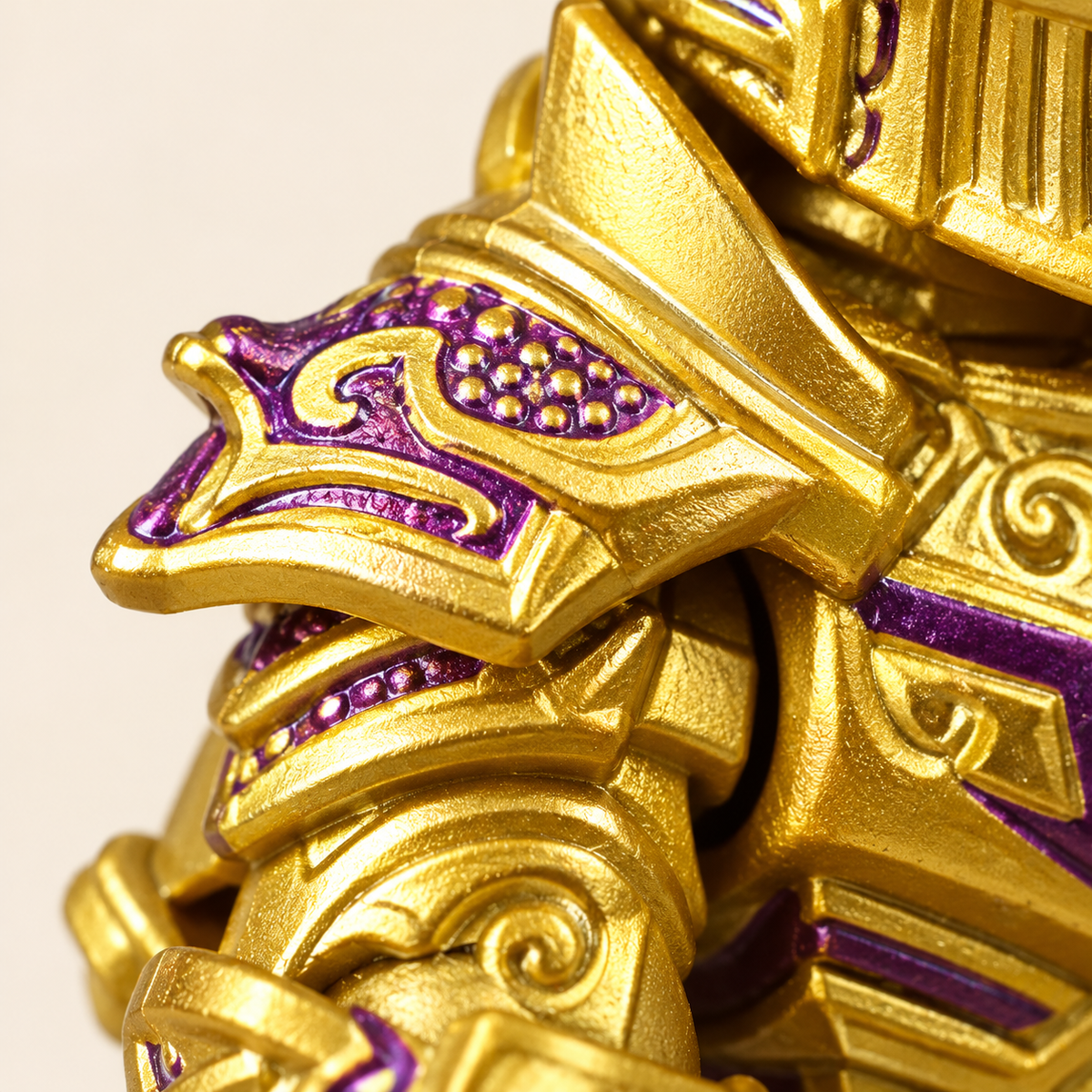 Purple armor accent detail — Gold & Purple Spear Warrior MOC Minifigure