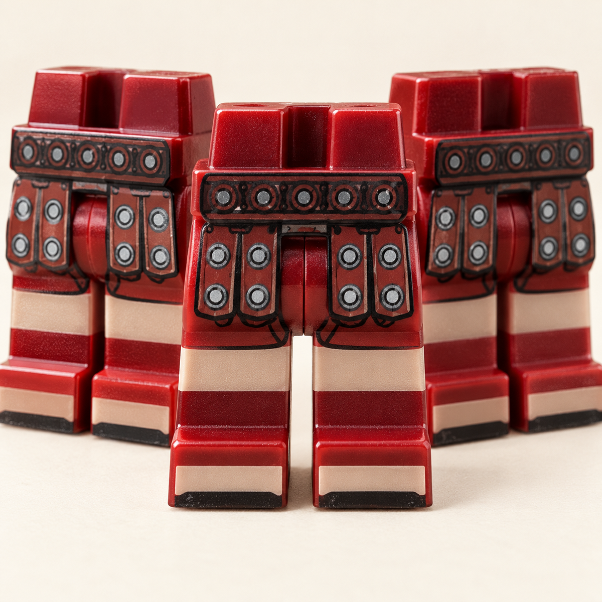 Printed leg armor — Red-Crested Legion MOC Minifigure Set — 12 Figures