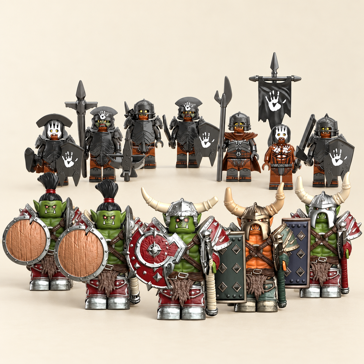 Fantasy orc army assortment — Fantasy Orc Army MOC Minifigure Set — 14 Figures