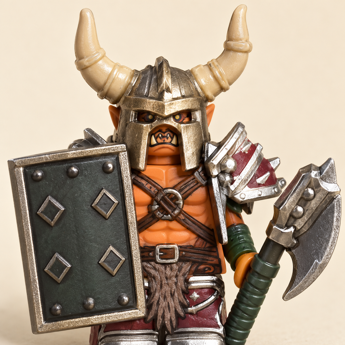 Orange front-row orc design — Fantasy Orc Army MOC Minifigure Set — 14 Figures