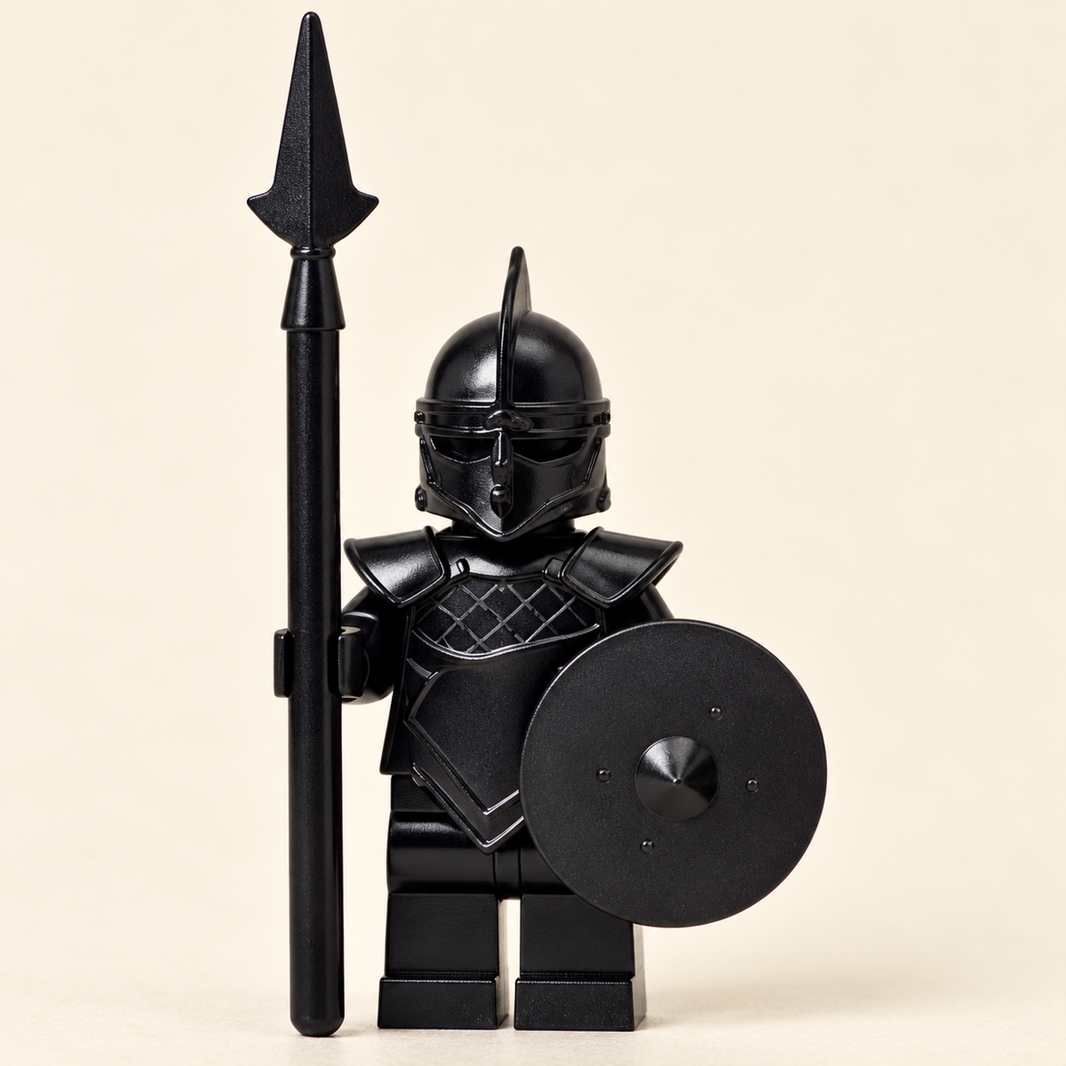 One complete guard figure — Black Spear Guard MOC Minifigure Set — 5 Figures