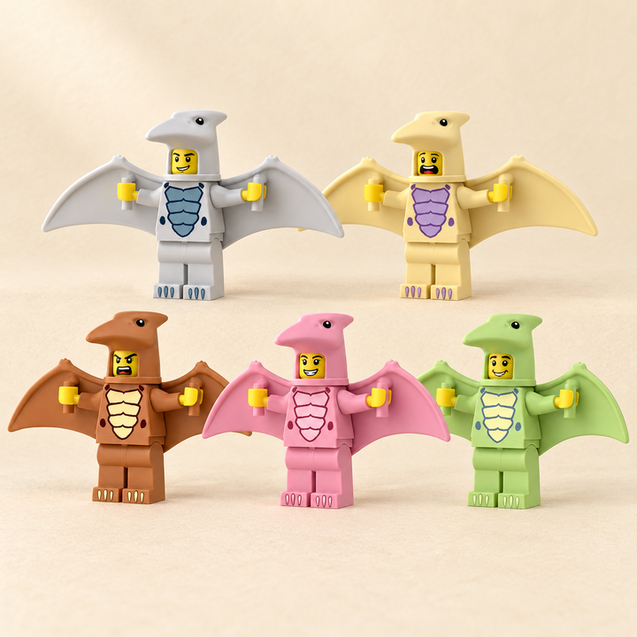 Pterosaur Costume MOC Minifigure Set — 5 Figures