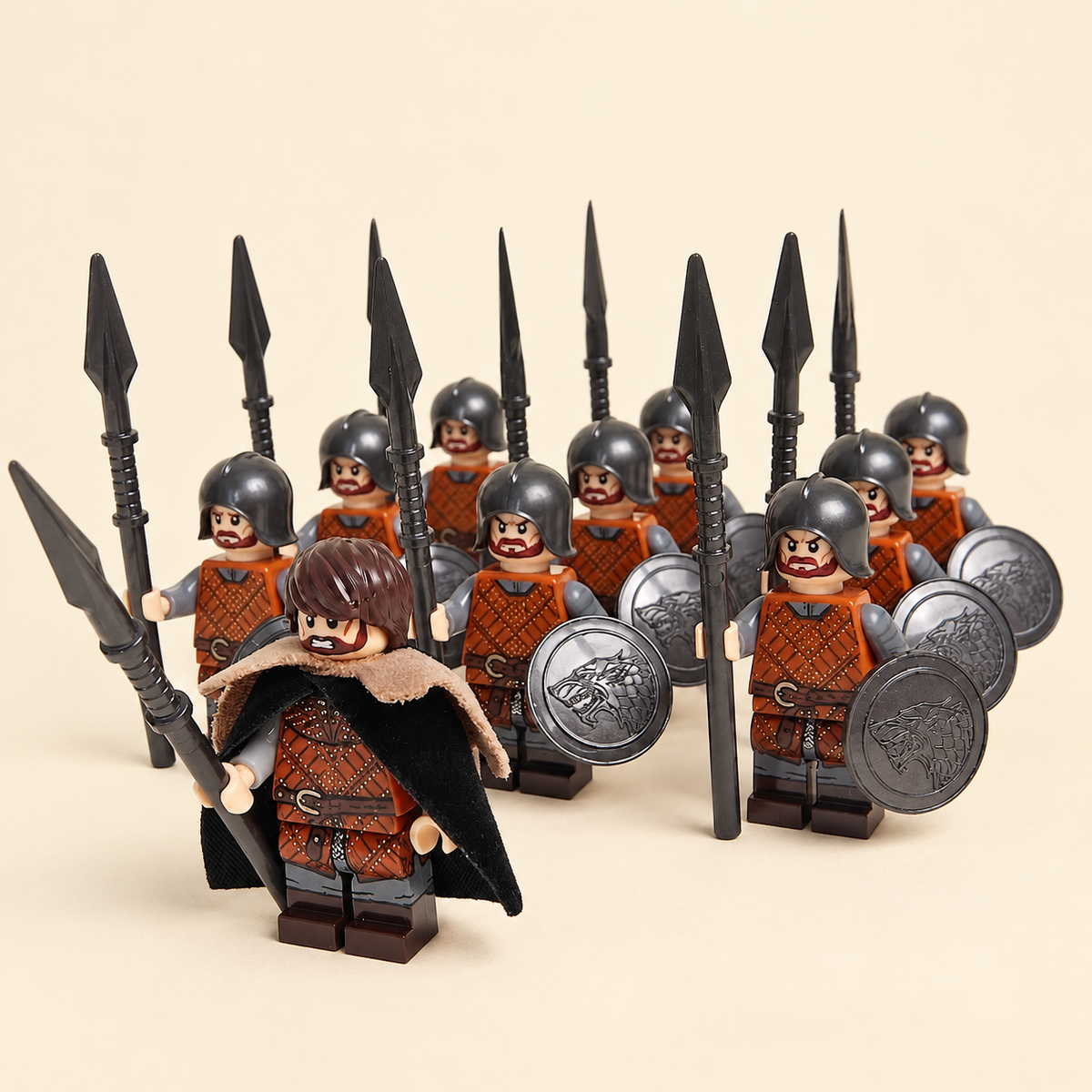 Commander and spear guard formation — Frontier Commander & Spear Guard MOC Set — 14 Figures