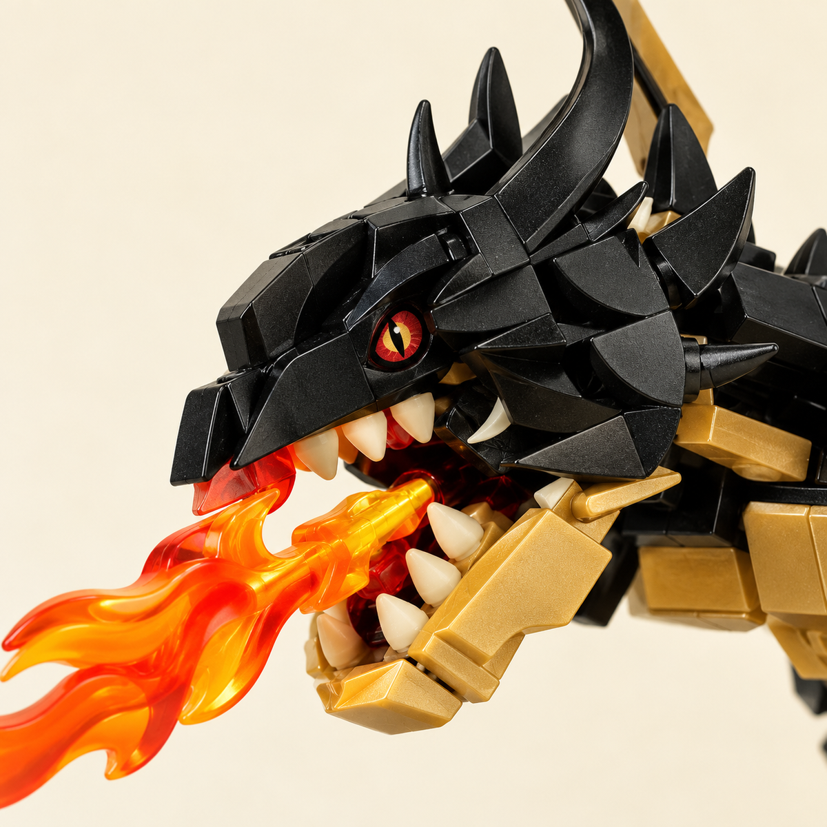 Dragon head and jaw — Dragon & Castle Ruins MOC Battle Set — 5 Guard Figures