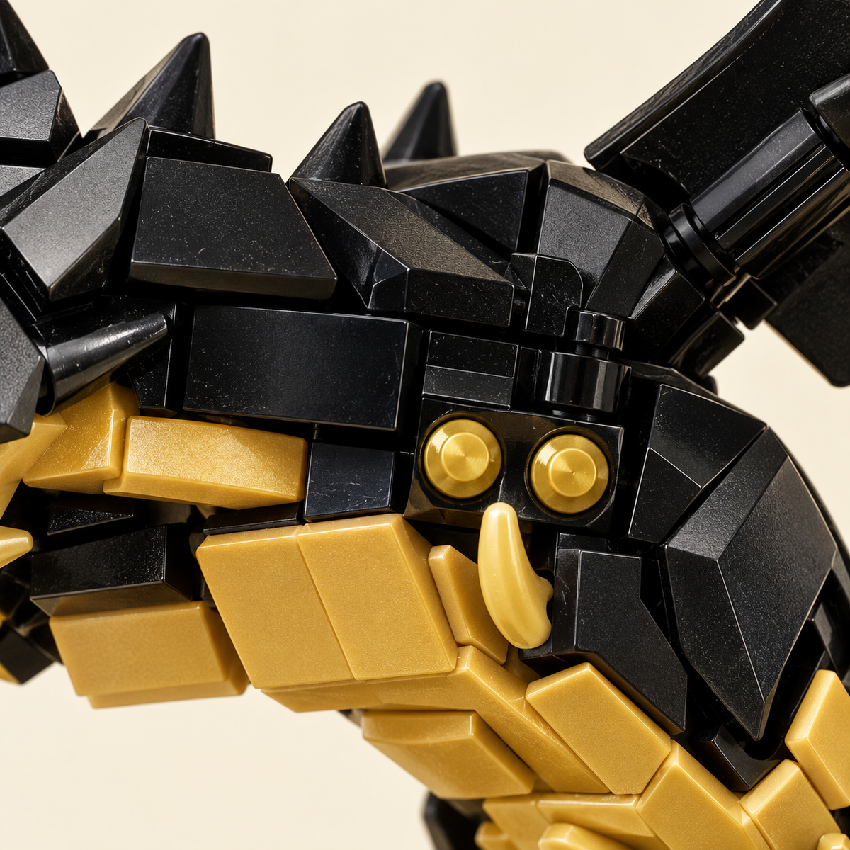 Black and gold dragon body plates — Dragon & Castle Ruins MOC Battle Set — 5 Guard Figures
