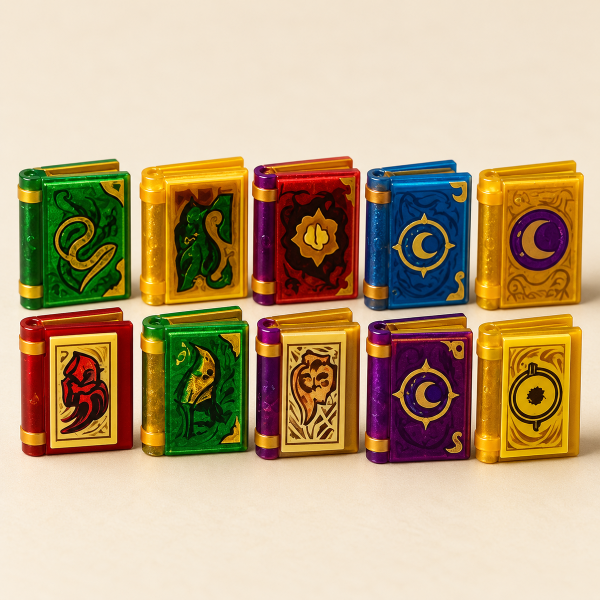 Miniature book assortment — Magic Books & Winged Horse MOC Display Set