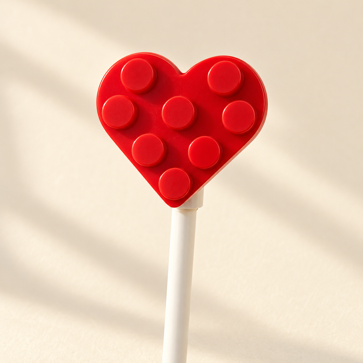 Red heart-shaped toy balloon — You Are Loved Dinosaur MOC Display Building Set