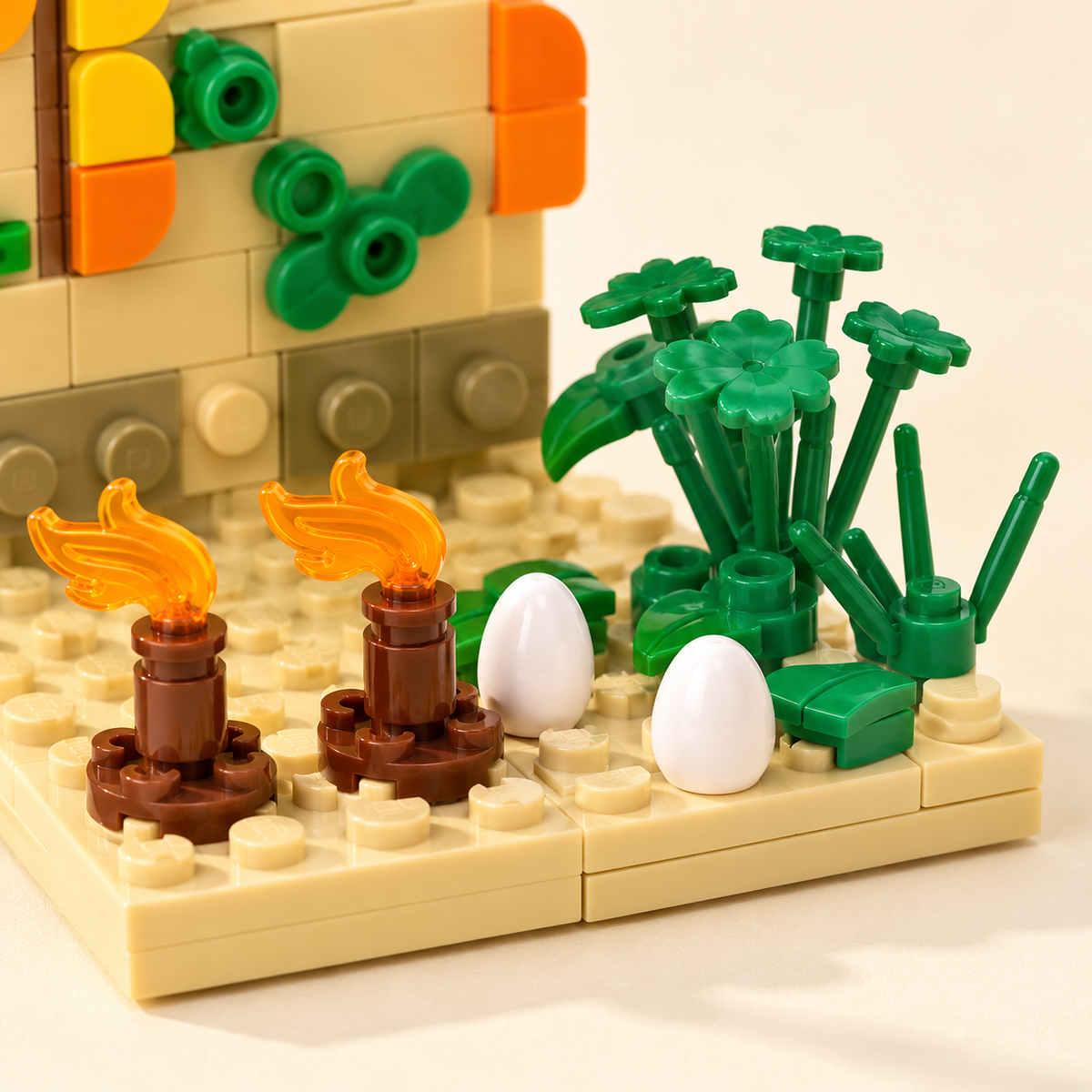 Small plants and scene details — You Are Loved Dinosaur MOC Display Building Set
