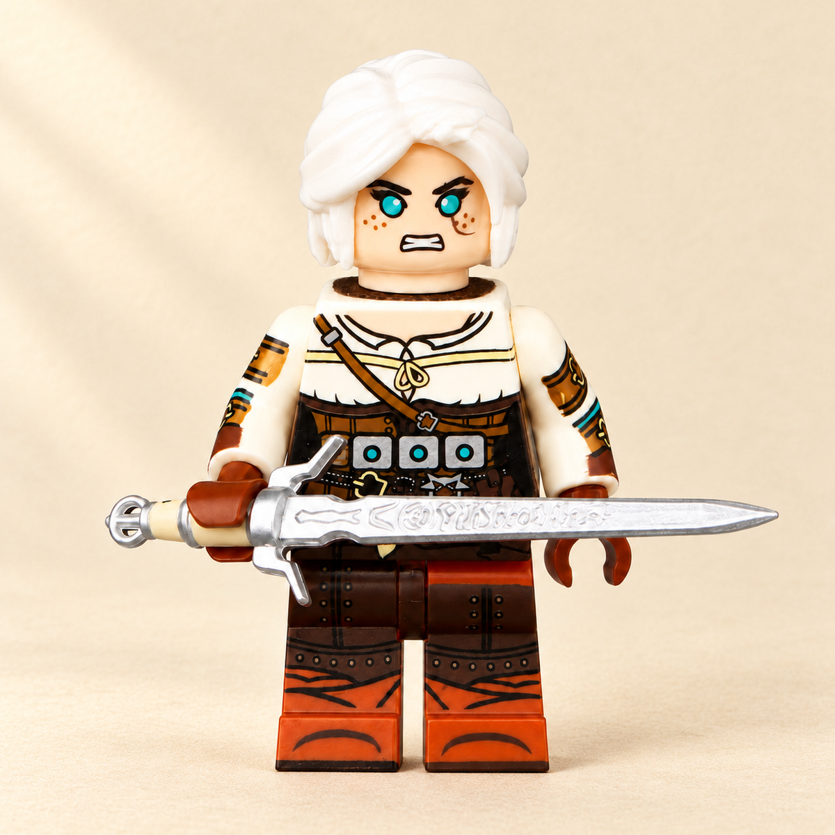 Full product view — Ivory Outfit Swordfighter MOC Minifigure