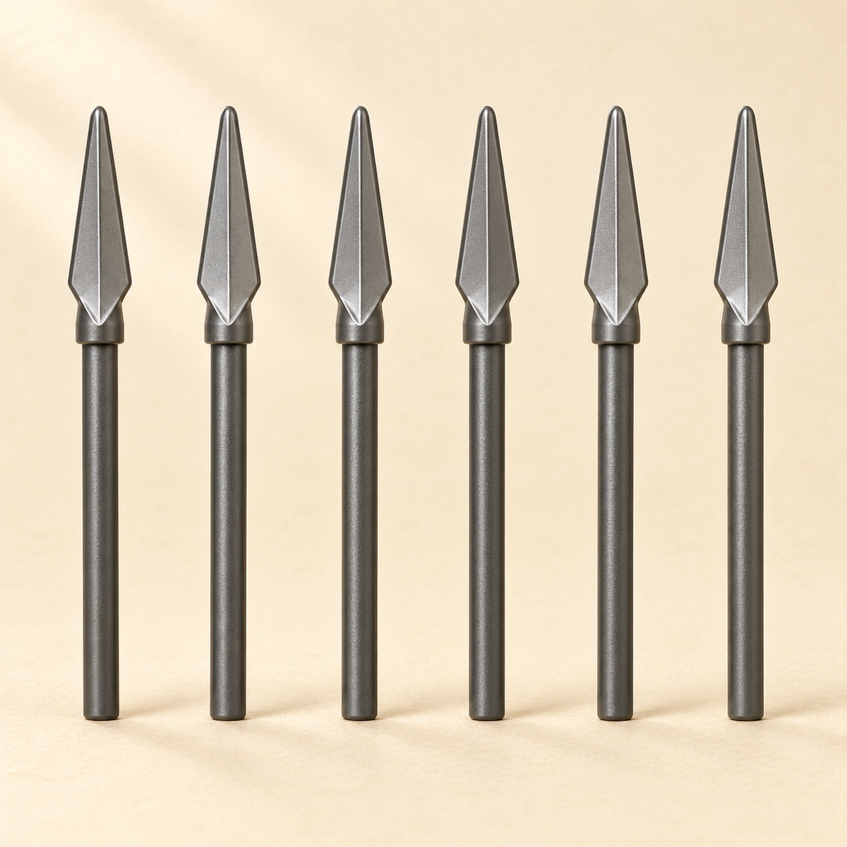 Miniature spear shapes — Medieval Knight MOC Minifigure Set — 6 Figures