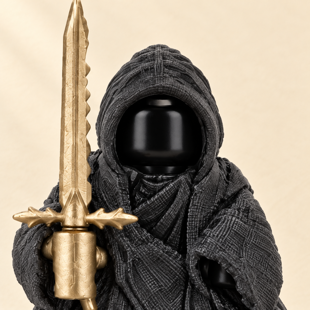 Hooded face opening — Hooded Shadow Warrior MOC Minifigure Set — 9 Figures