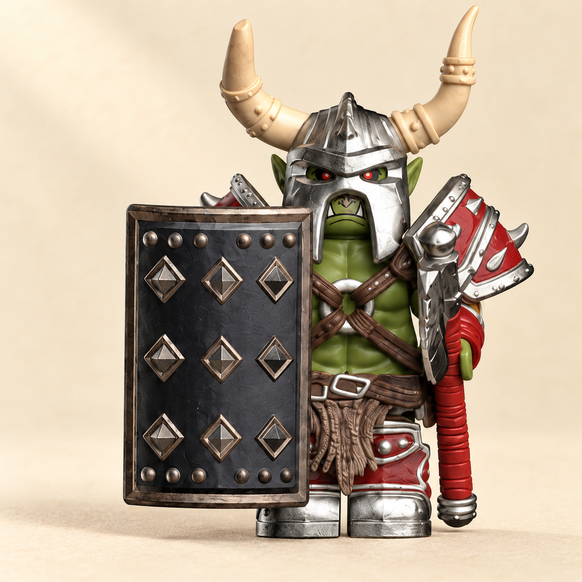 Dark rectangular shield — Orc Warrior MOC Minifigure Set — 6 Figures