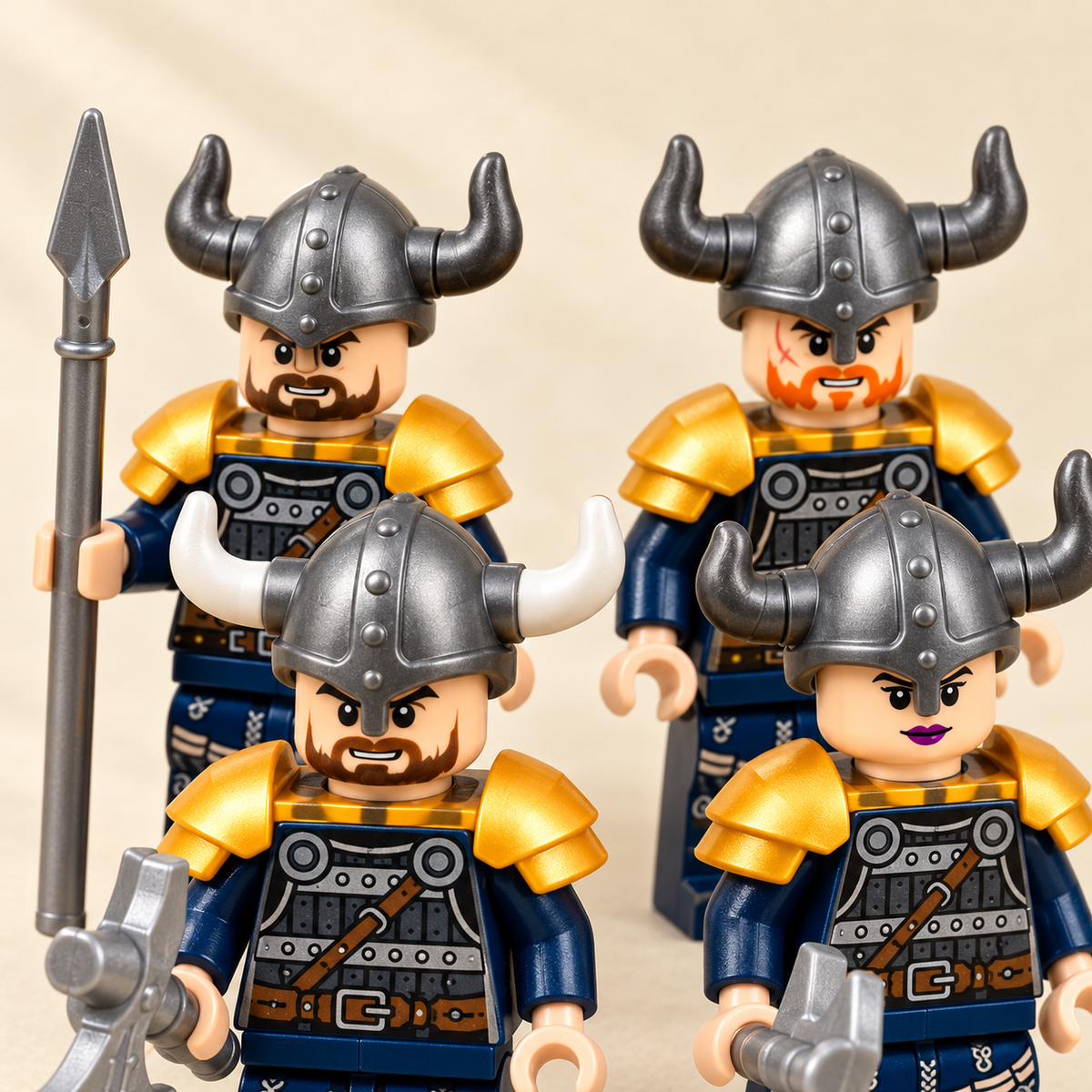 Gold-colored shoulder armor — Pirate Raider MOC Minifigure Set — 24 Figures