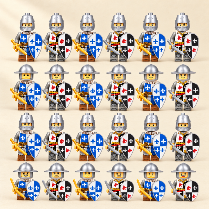 Medieval Soldier MOC Minifigure Set — 24 Figures