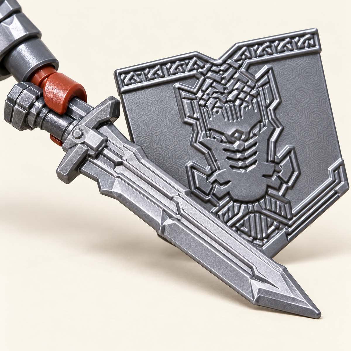 Large miniature toy swords — Dwarf Warrior MOC Minifigure Set — 8 Figures