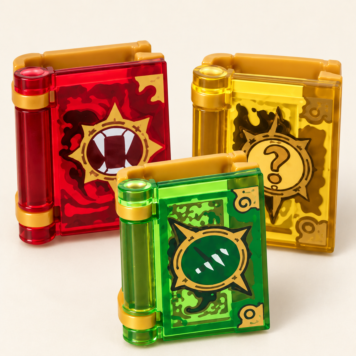 Green red and yellow covers — Magic Book MOC Accessory Set — 12 Books