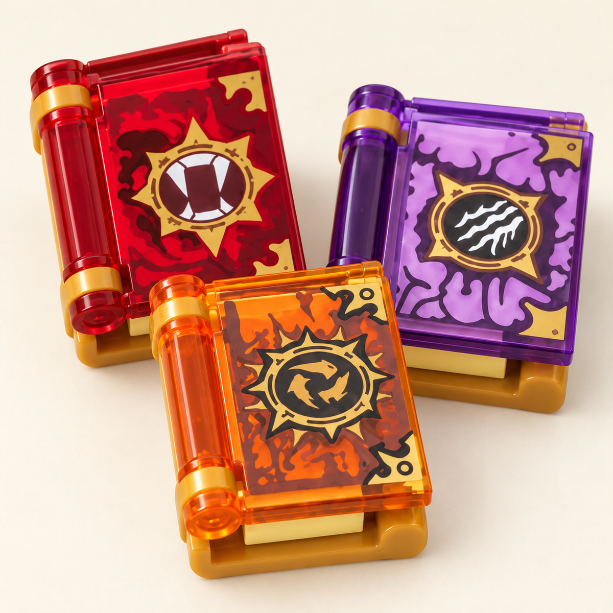 Orange purple and red covers — Magic Book MOC Accessory Set — 12 Books