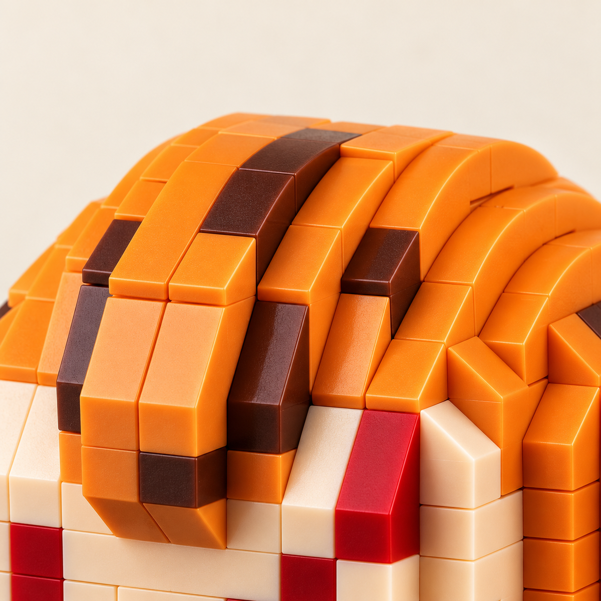 Orange hair brick pattern — Orange-Haired Halloween MOC Display Model