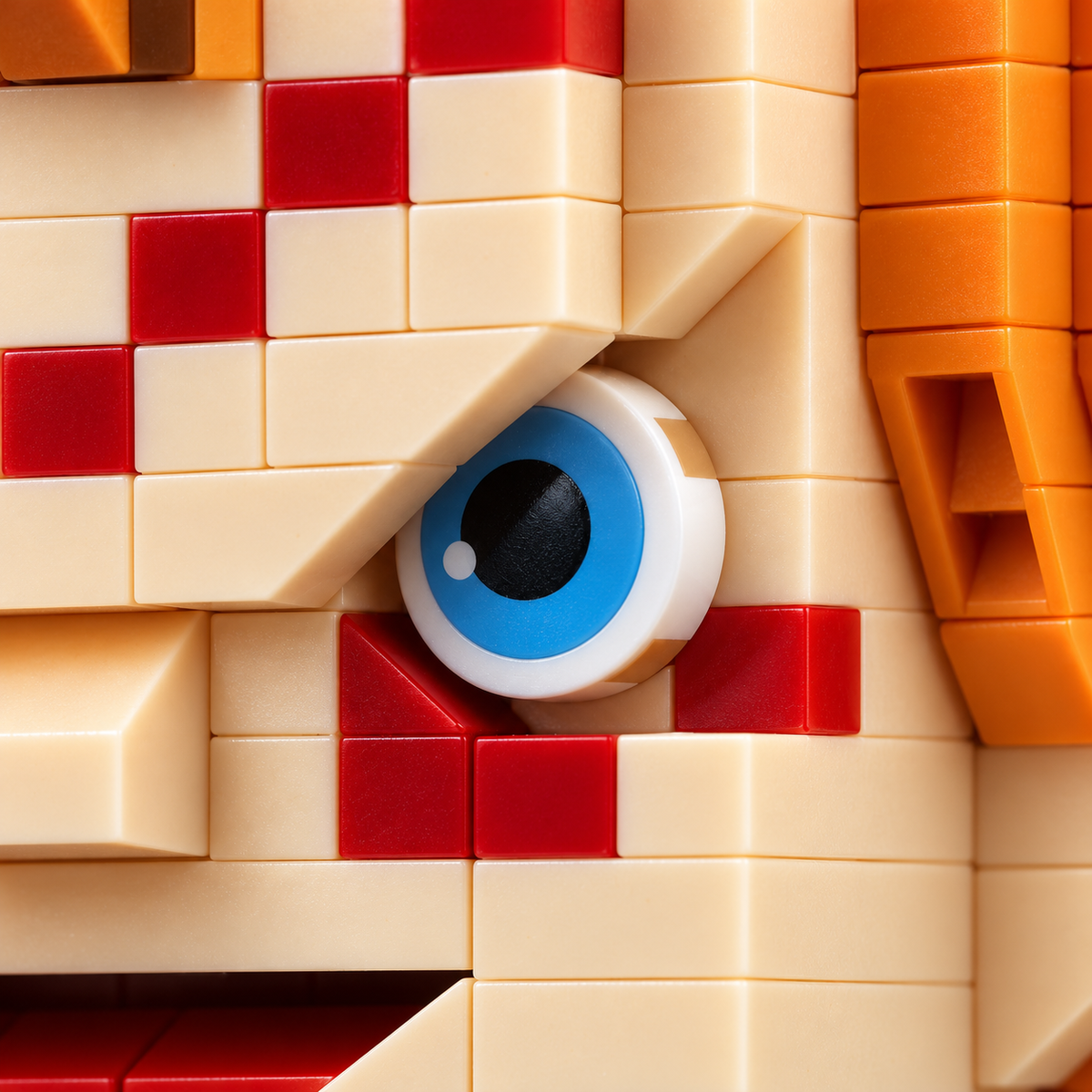 Blue eye construction — Orange-Haired Halloween MOC Display Model