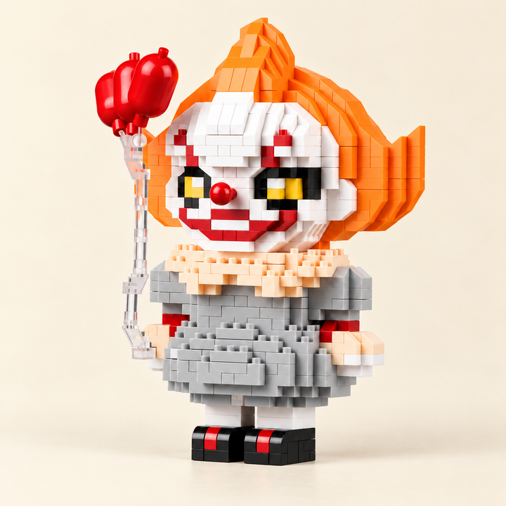 Halloween Clown MOC Display Model with Red Balloons