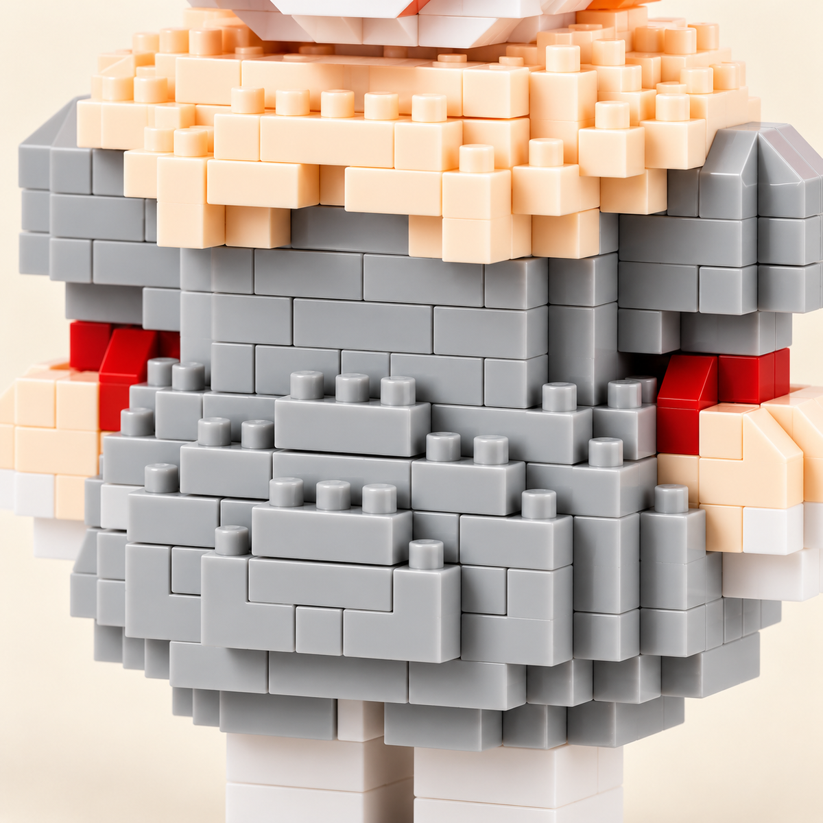 Gray costume and collar — Halloween Clown MOC Display Model with Red Balloons