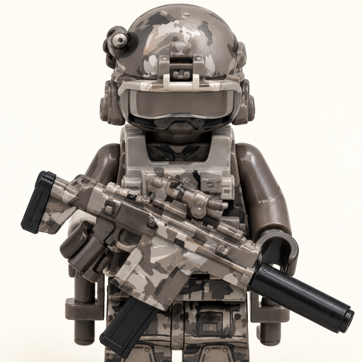 Gray camouflage design — Military Soldier Mini Figure Set — 8 Figures