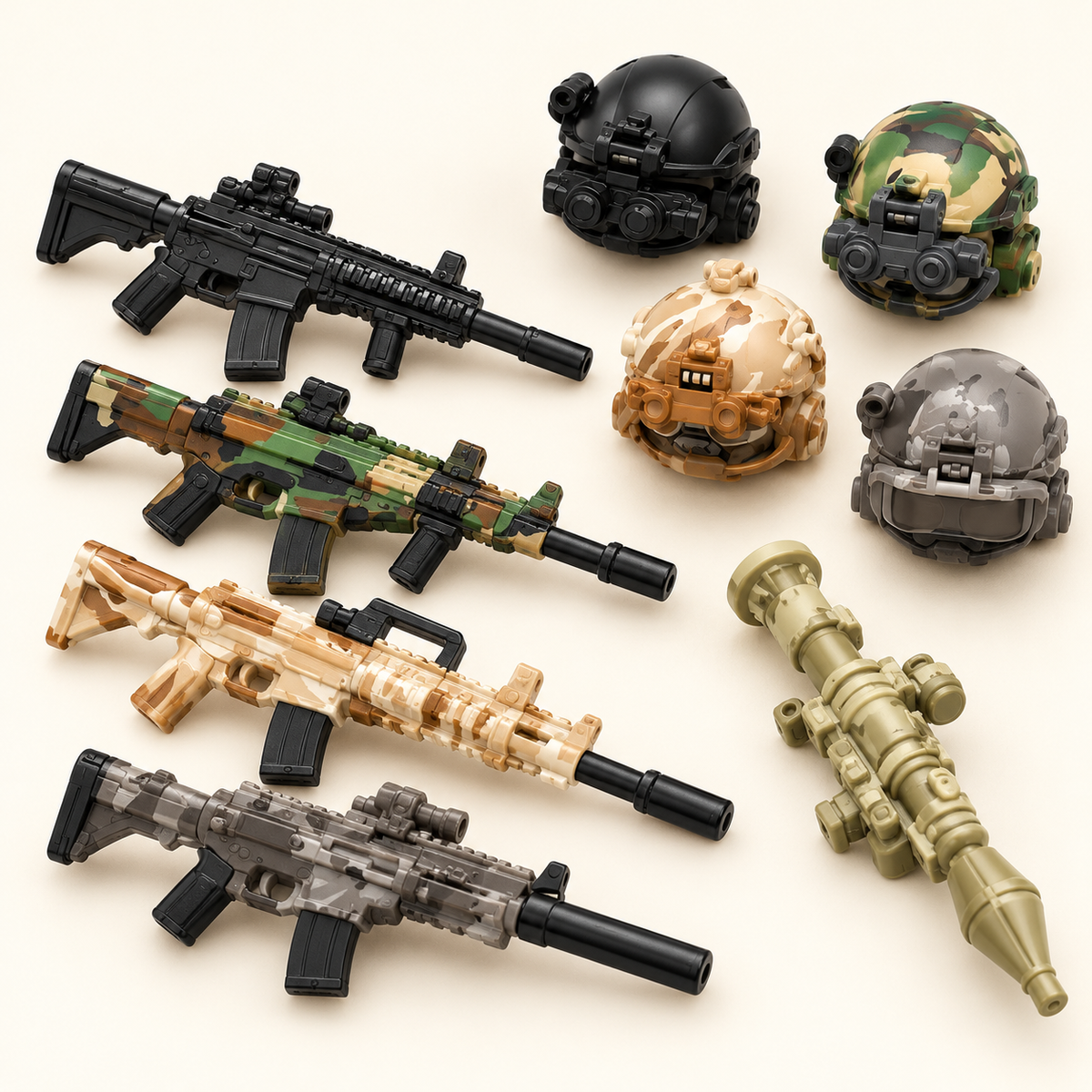 Miniature toy equipment — Military Soldier Mini Figure Set — 8 Figures