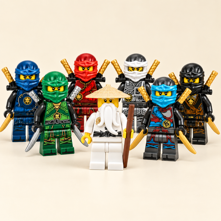 Ninja Warriors & Master MOC Minifigure Set — 7 Figures