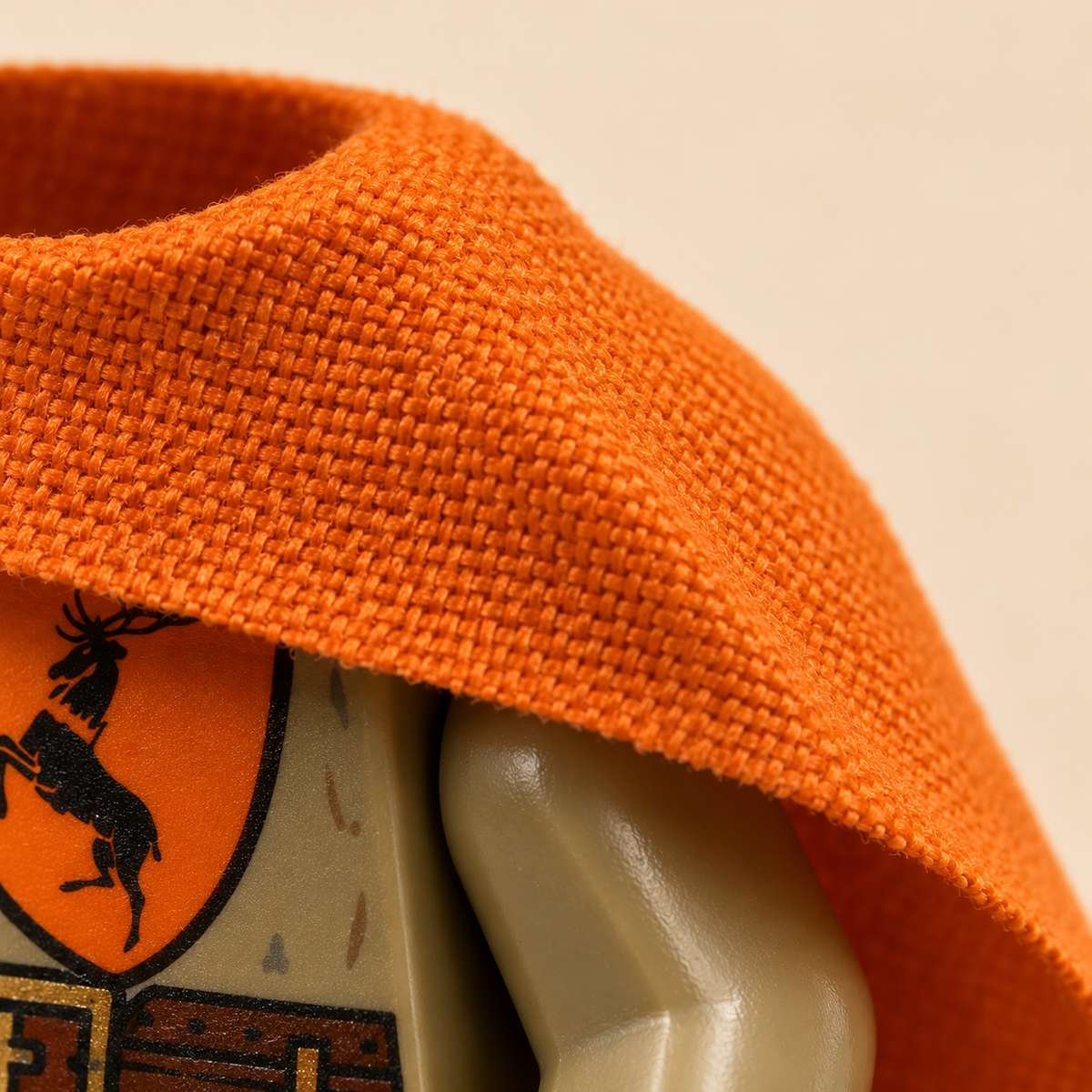 Orange cloth cape weave — Orange-Cloaked King & Guard MOC Minifigure Set — 13 Figures