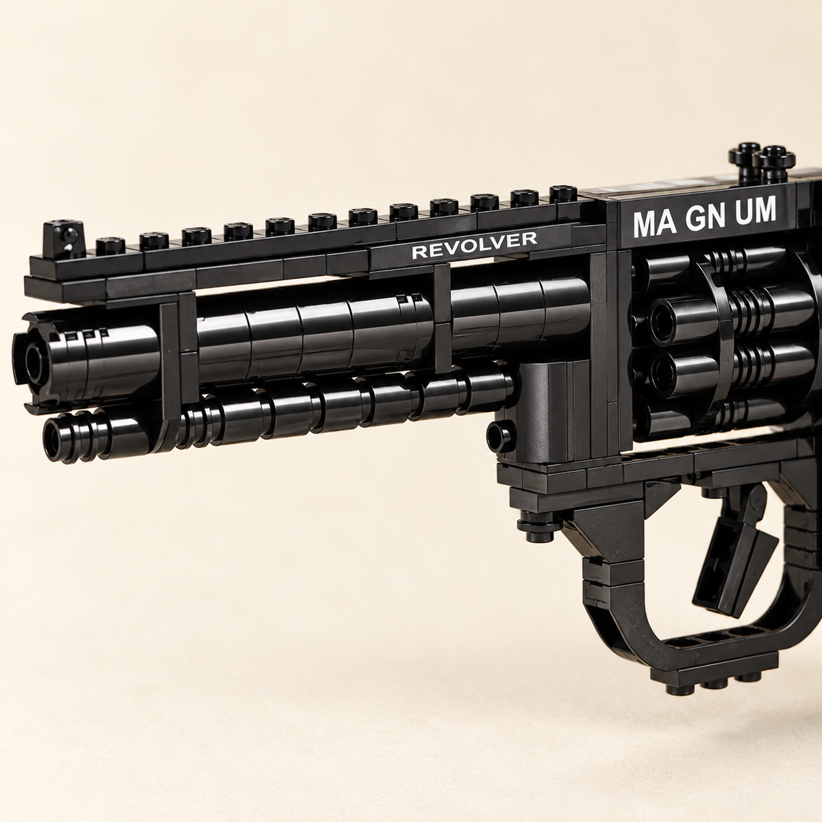 Brick-built barrel structure — Brick-Built Revolver Display Model — 300 Pieces