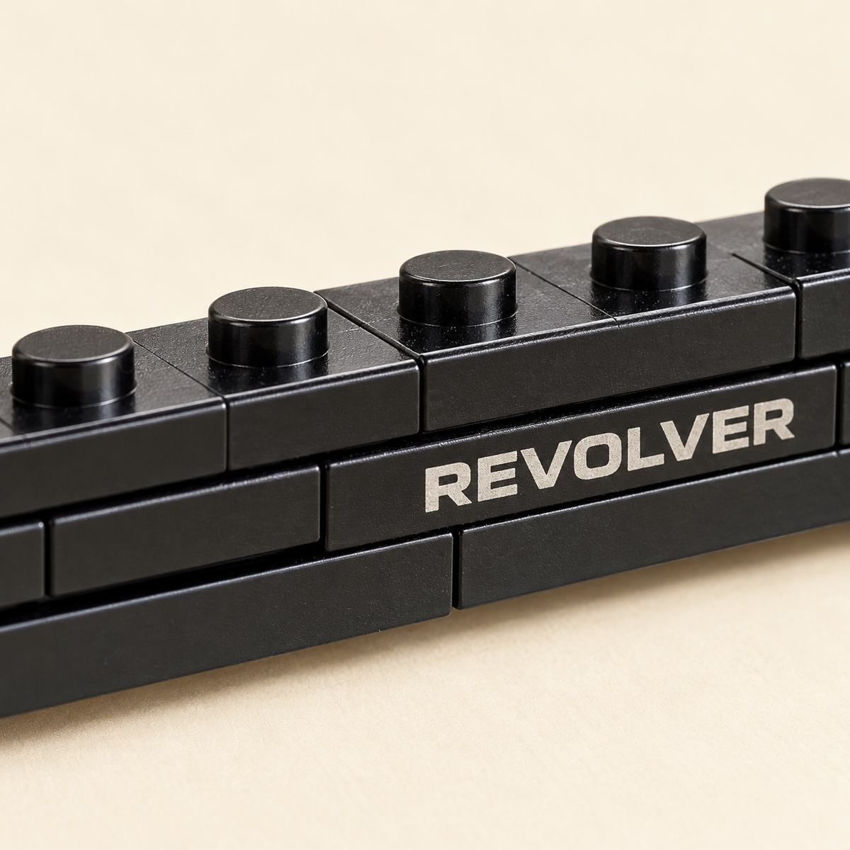 Black top rail studs — Brick-Built Revolver Display Model — 300 Pieces