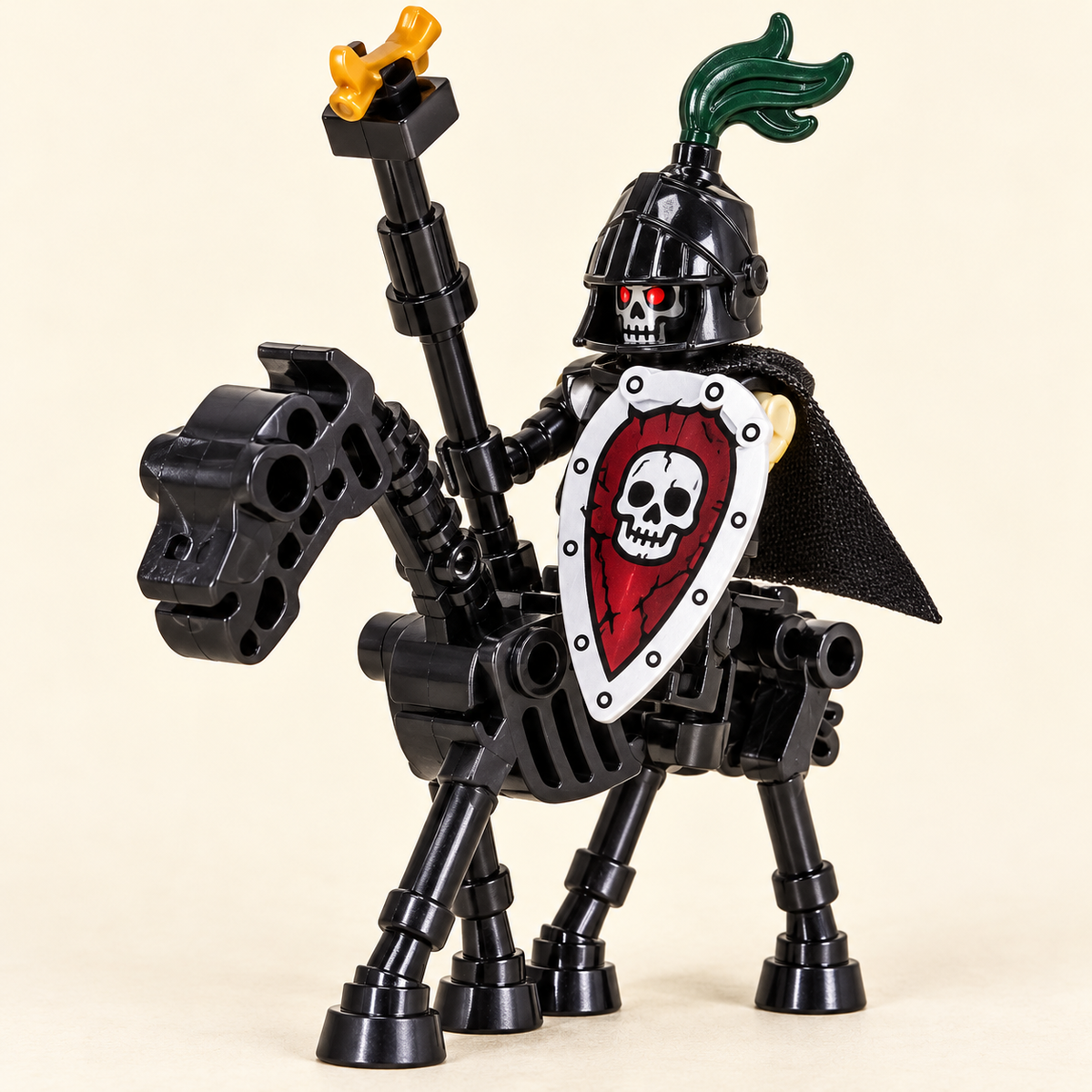 Black bone-horse designs — Skeleton Knight & Bone Horse MOC Set