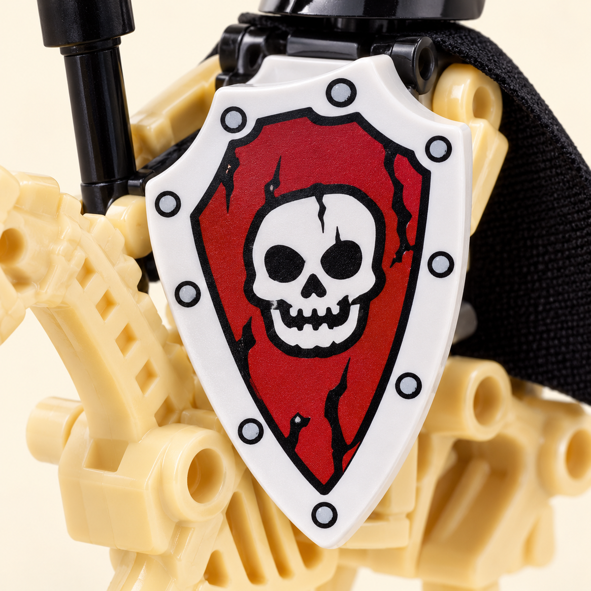 Skull-emblem shields — Skeleton Knight & Bone Horse MOC Set