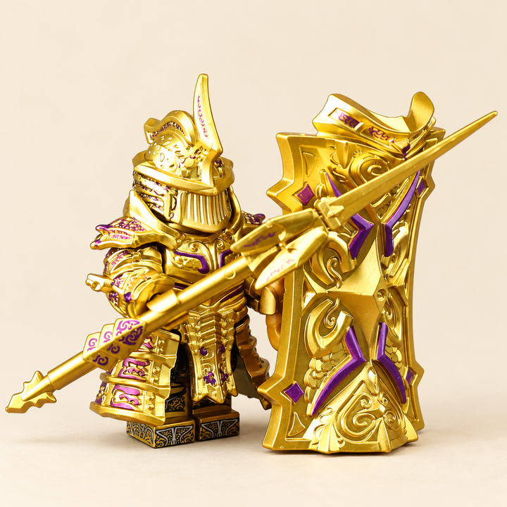 Gold & Purple Spear Warrior MOC Minifigure