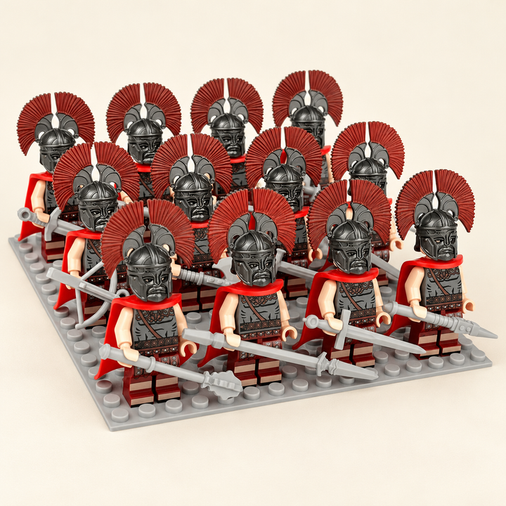Red-Crested Legion MOC Minifigure Set — 12 Figures