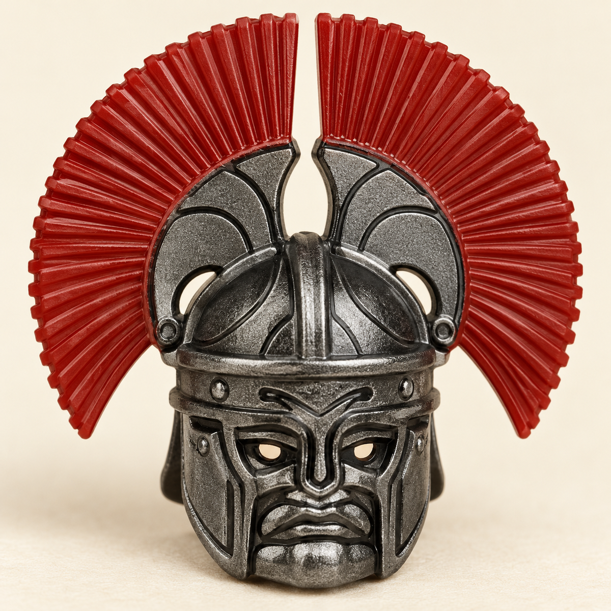 Metallic helmet faceplate — Red-Crested Legion MOC Minifigure Set — 12 Figures