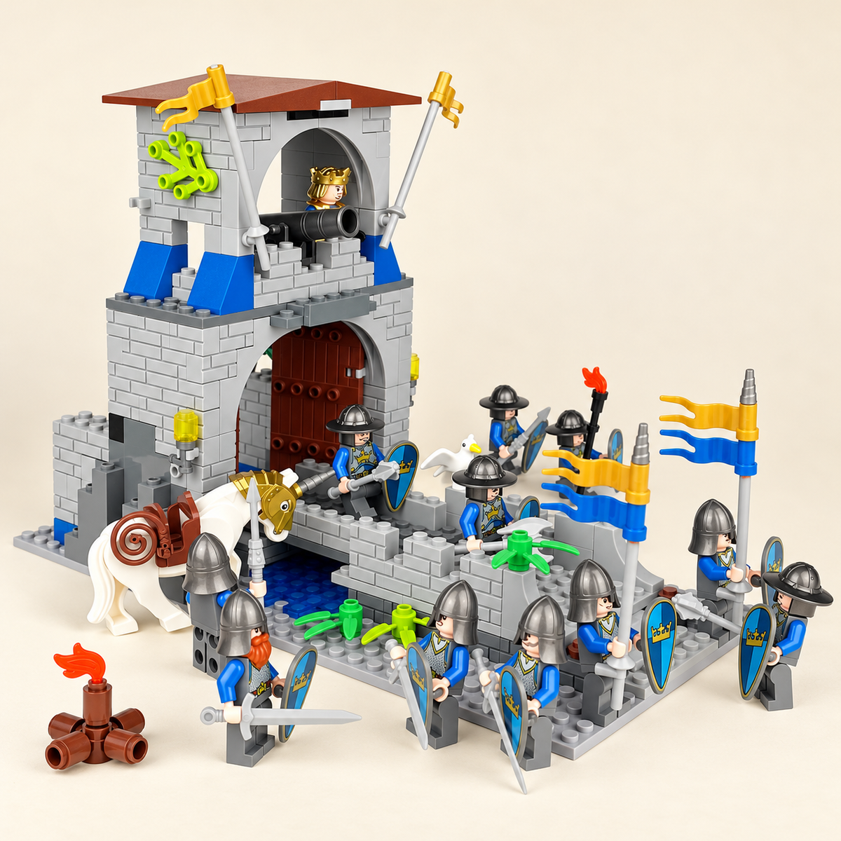 Castle gate and guard scene — Medieval Castle Gate MOC Building Set