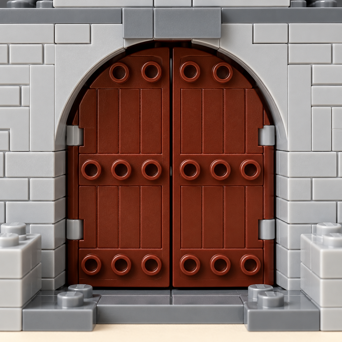 Brown castle door panels — Medieval Castle Gate MOC Building Set
