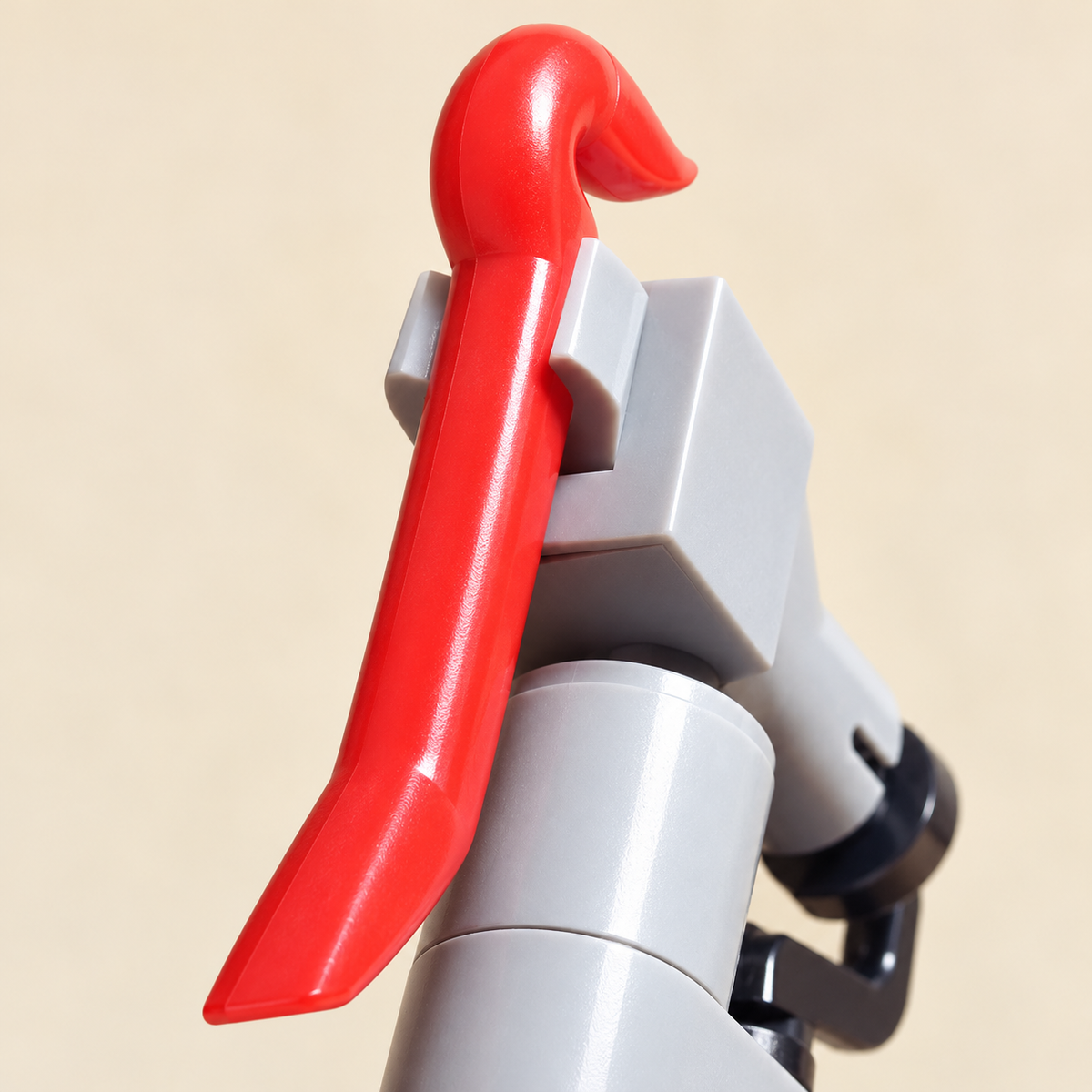 Red equipment ornament — Medieval Mecha Knight MOC Building Model